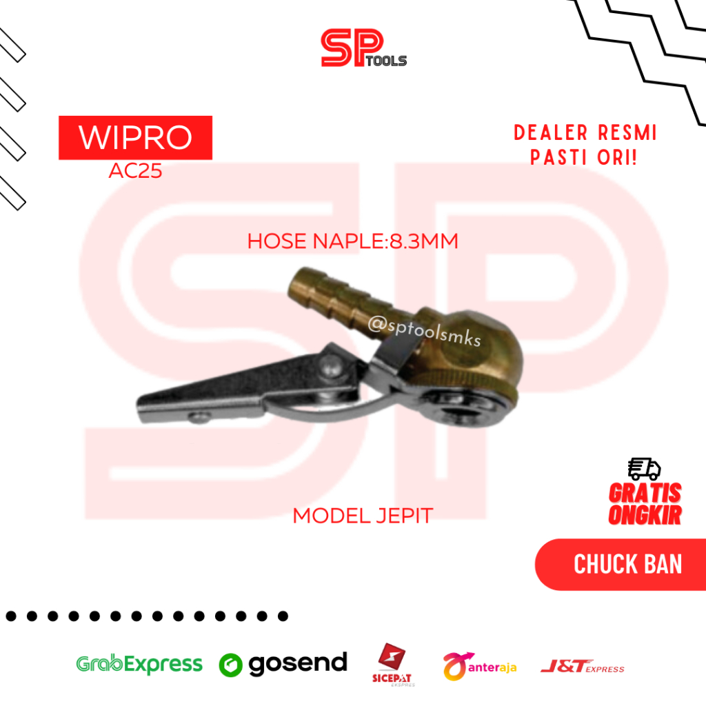 AIR CHUCK CUK ANGIN BAN / ALAT ISI ANGIN BAN MODEL KEONG JEPIT WIPRO AC25