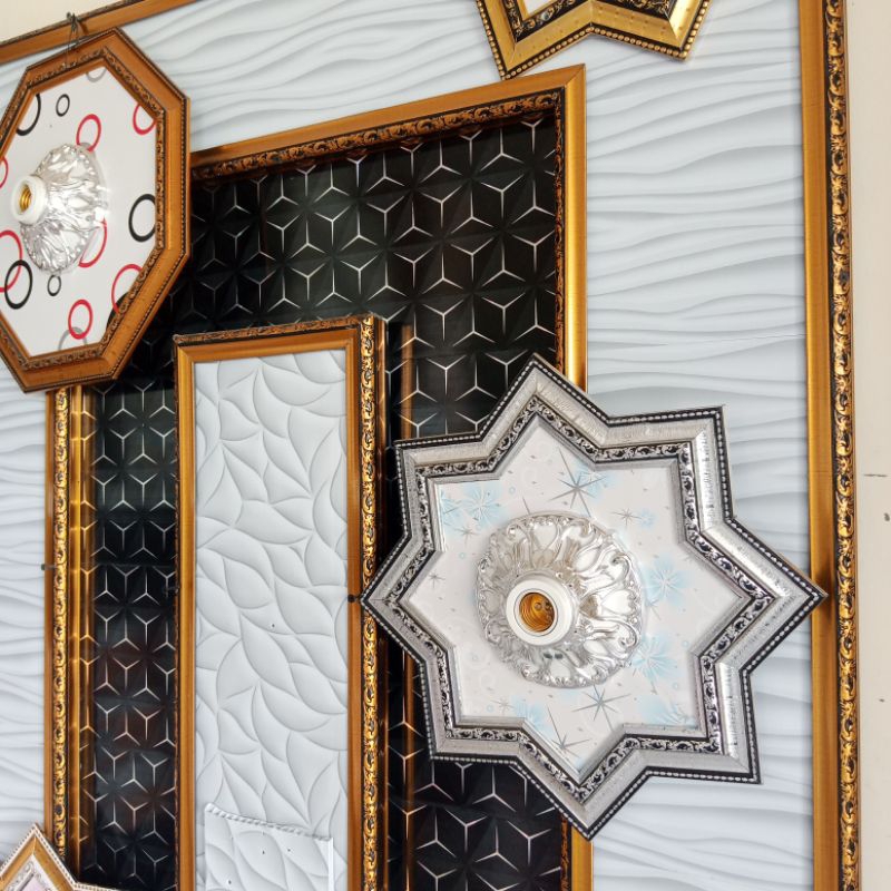 ORNAMEN SILVER PLAFON PVC / GYPSUM / UKURAN 40 X 40 CM