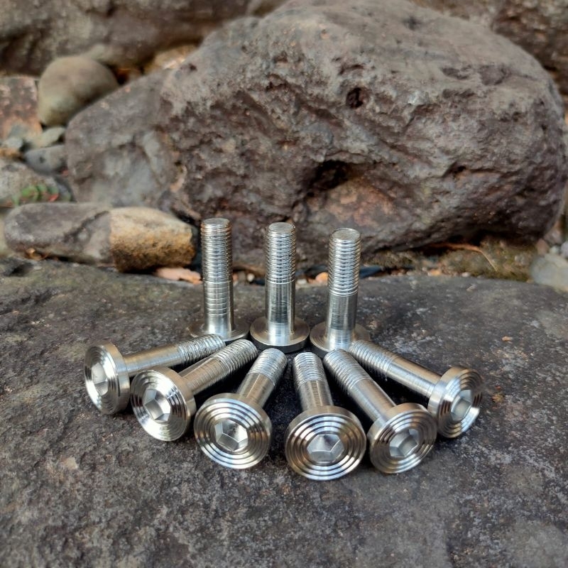 Baut L14 Stainless shock belakang panjang 4cm / Baut selang rem depan stainless / Baut L12 stainless