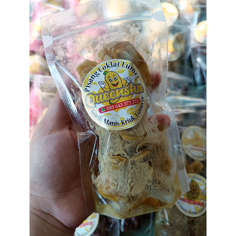 

keripik pisang lumer rasa greentea kemasan 60gr