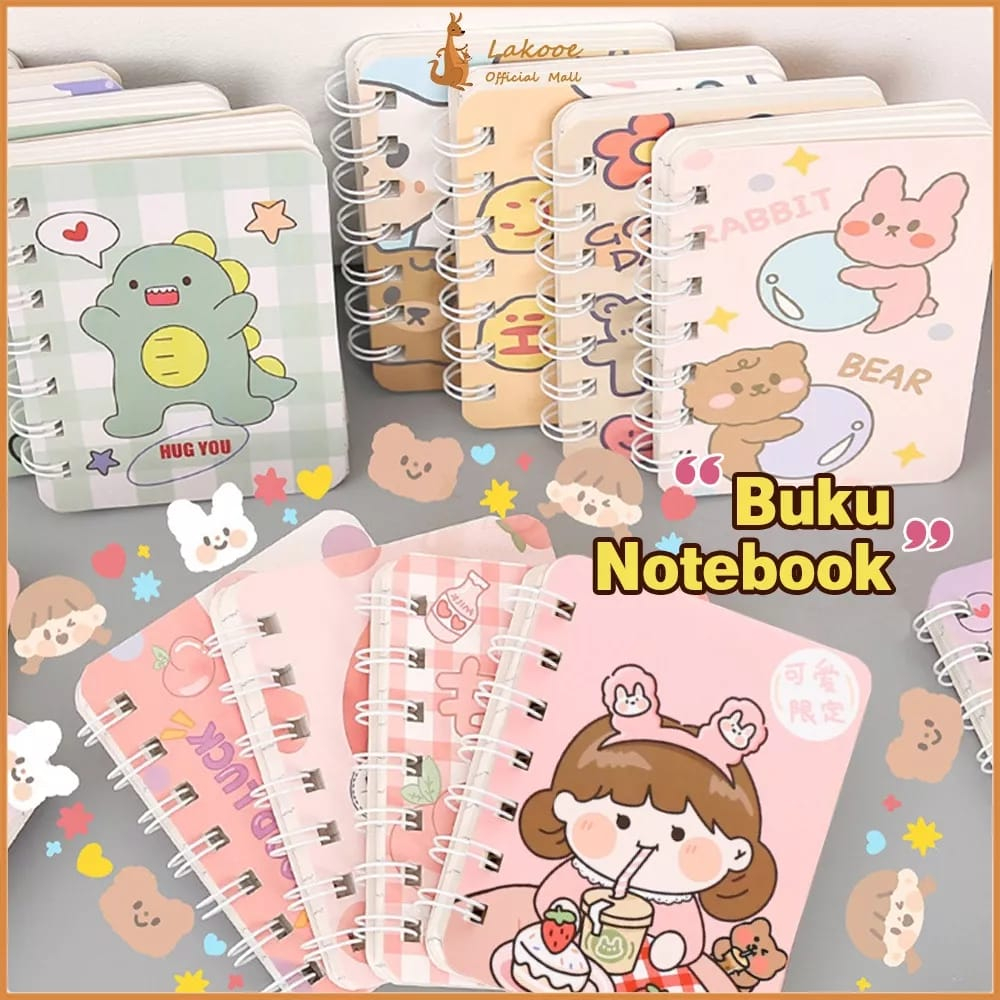 

Note Book Ring Motif Buku Memo Kecil A7 Spiral isi 50 Lembar Notebook Mini
