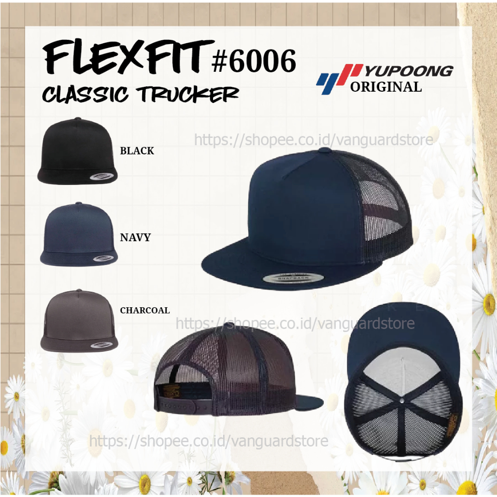 TOPI YUPOONG FLEXFIT 6006 JARING CLASSIC TRUCKER ORIGINAL