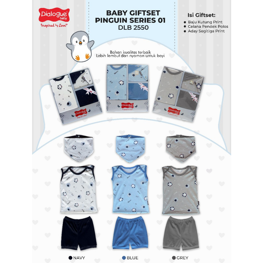 Dialogue Baby Gift Set Pinguin Series DLB2550 DLB2551 DLB2552
