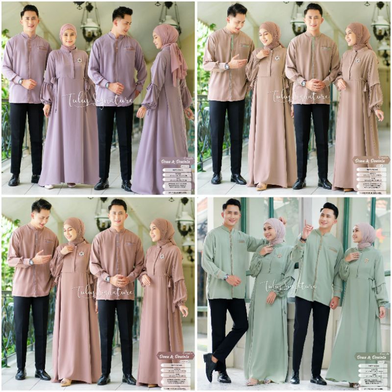 Couple Polos Series Original Tulus Signature Gamis +Kemeja Sarimbit Muslim Prety Woman/ Katun Jaguar