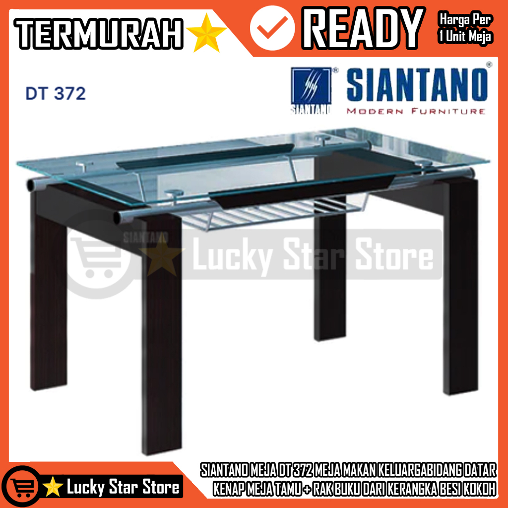 [Kargo] Meja Makan Kaca Siantano Dinning Table Dt 372 Serbaguna Minimalis Multifungsi Tabble Restora
