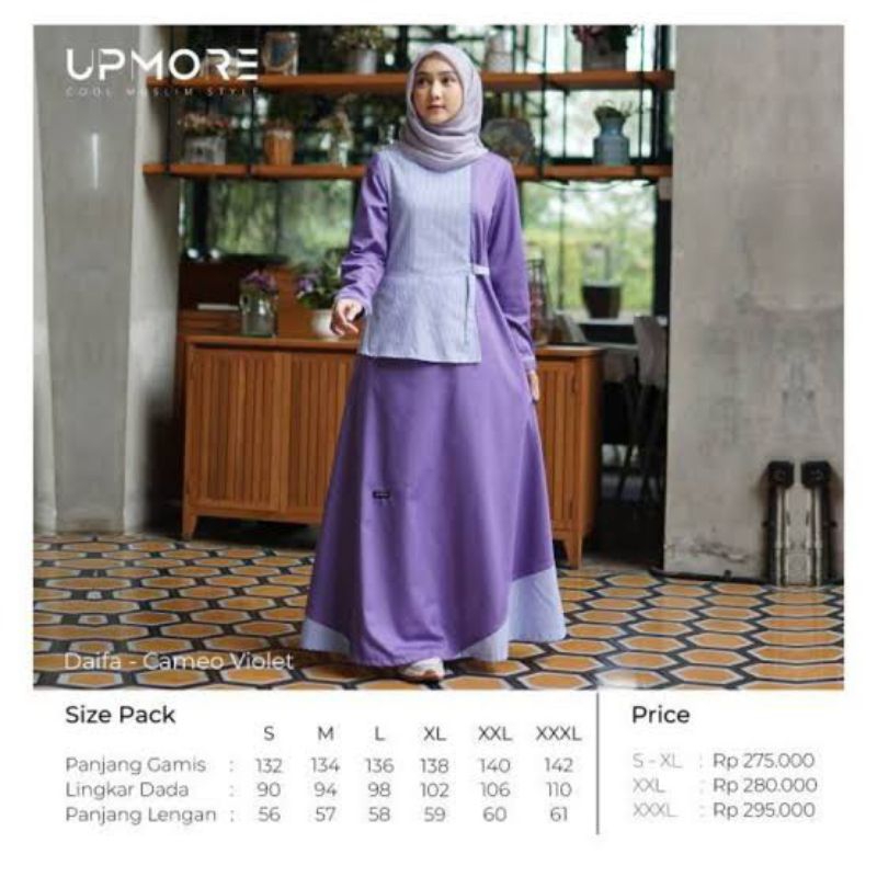 [original]Baju Gamis Dewasa Daifa Cameo Violet Upmore