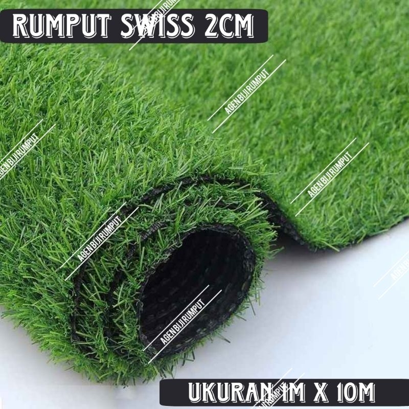 Rumput sintetis swiss 2cm - 1m x 10m - rumput sintetis dekorasi - rumput palsu terbaik - rumput sint
