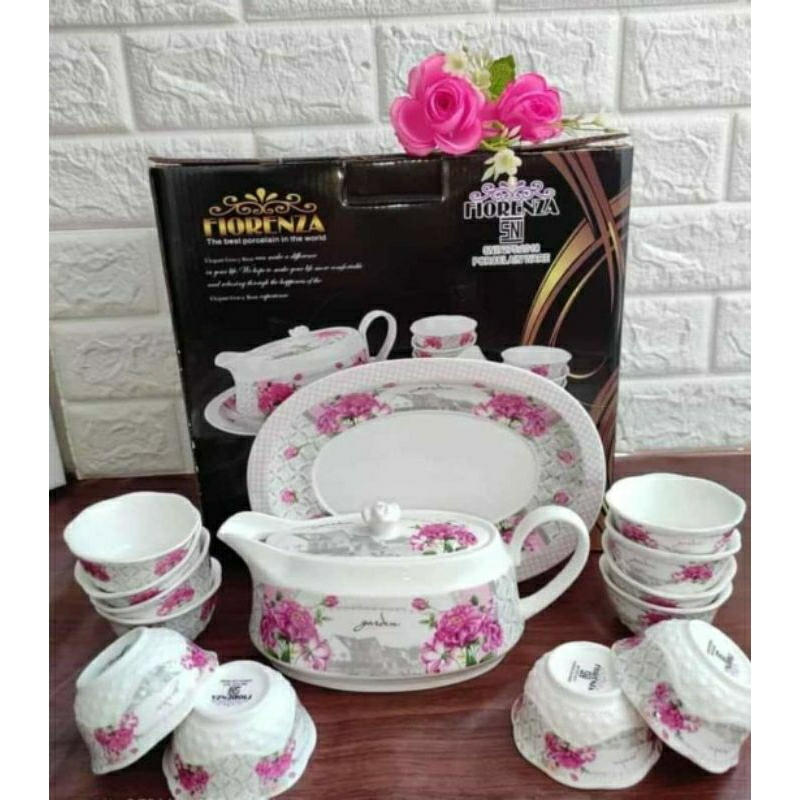 Eskan Perahu Cuka Set Mangkuk Fiorenza