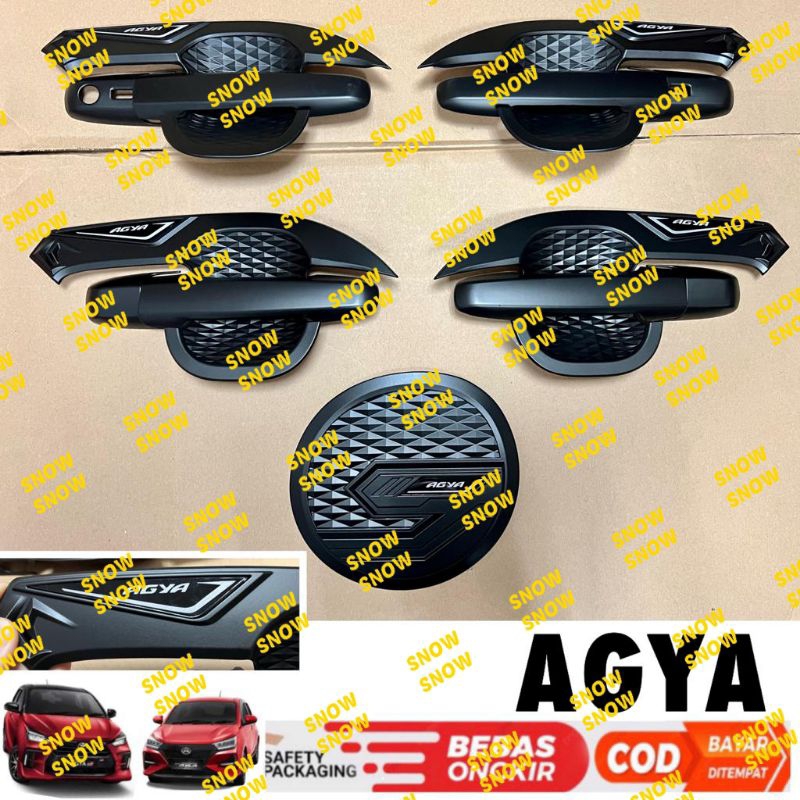 Paket Outer Handle Tank Cover Agya Ayla GR SPORT 2023 2024 2025 2026 2027 UP Hitam Doff