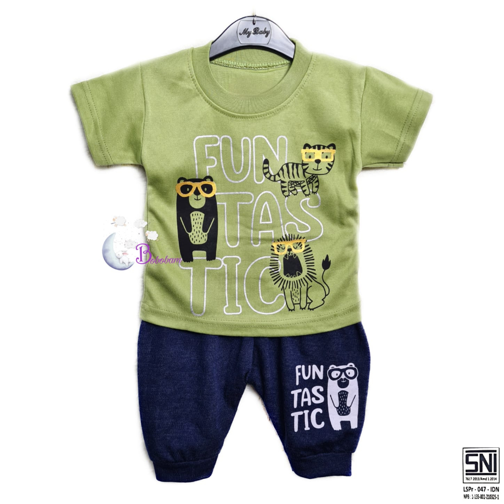 BOBOBAM BAJU BAYI LAKI LAKI SETELAN ANAK COWO LUCU STELAN COWOK 6 12 BULAN KEREN TRENDY KEKINIAN FUNTASTIC HEWAN