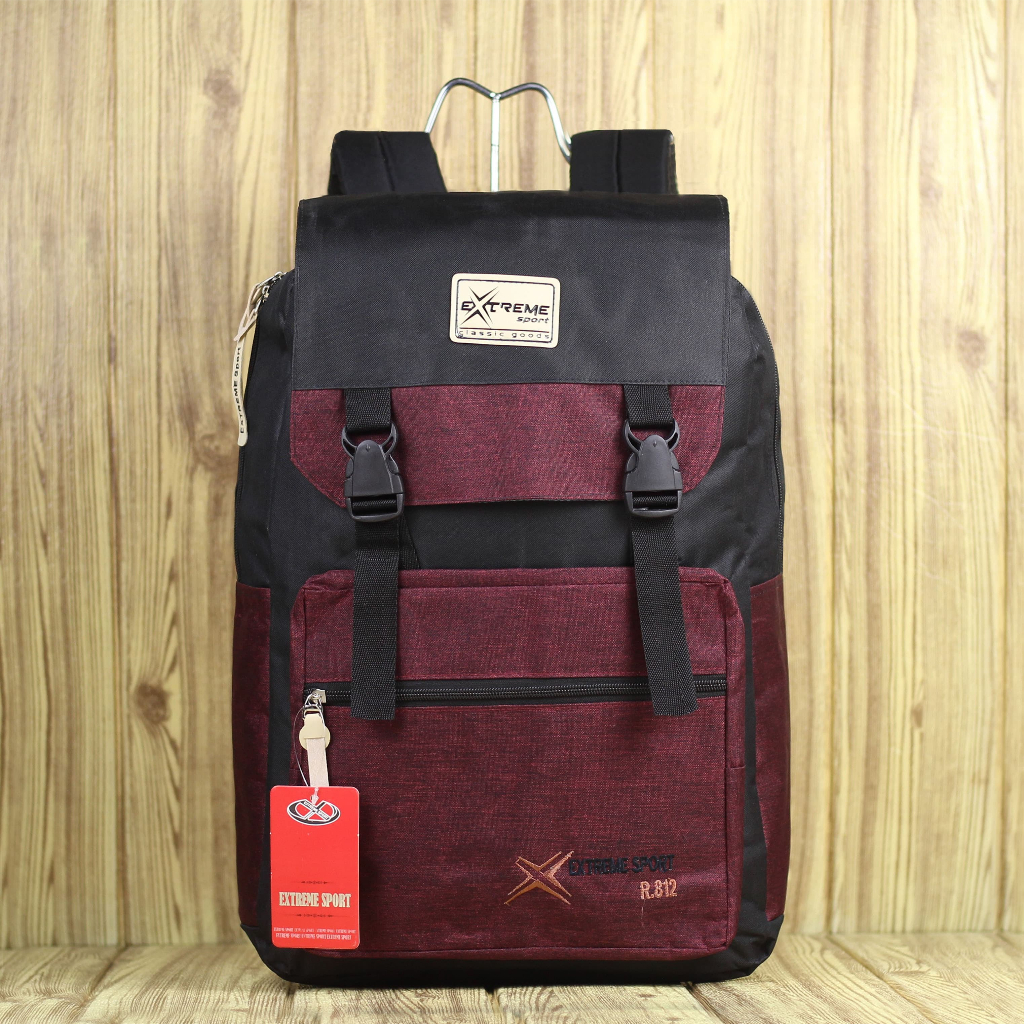 Tas Ransel Distro Cowok Murah Backpack Sekolah Free Raincover Tas Extreme Sport Distro Warna Merah T