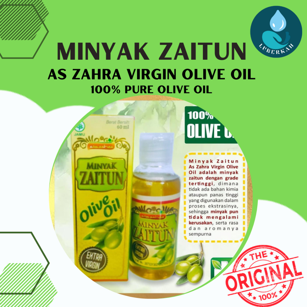 

Minyak Zaitun olive oil minyak zaitun extra virgin 60ml as zahra - Minyak Zaitun Extra Virgin Az Zahra - Minyak Zaitun Murni 100%