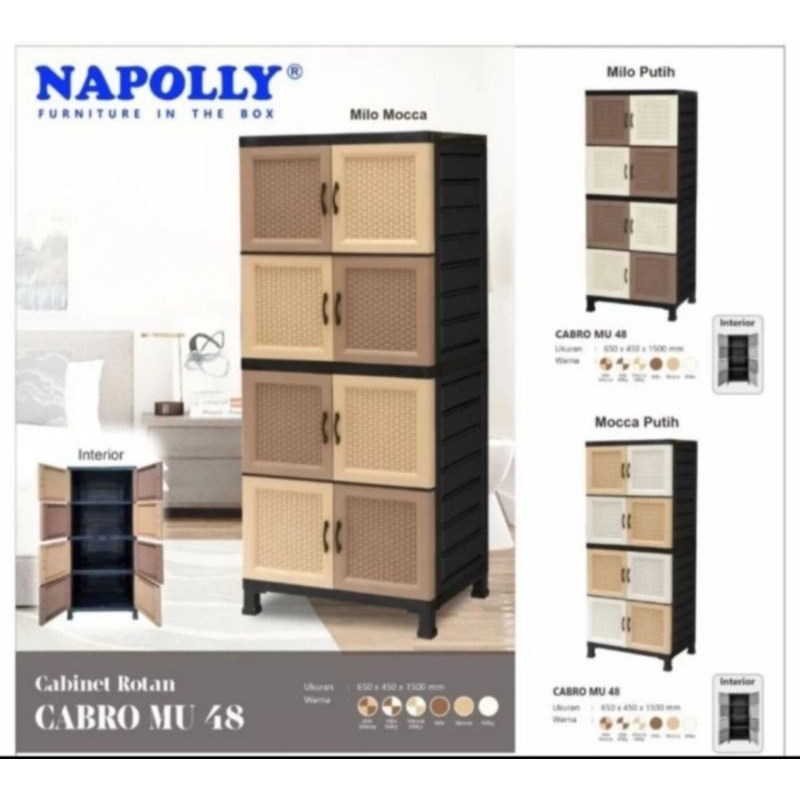 Lemari Napolly Rak susun 4 Rotan