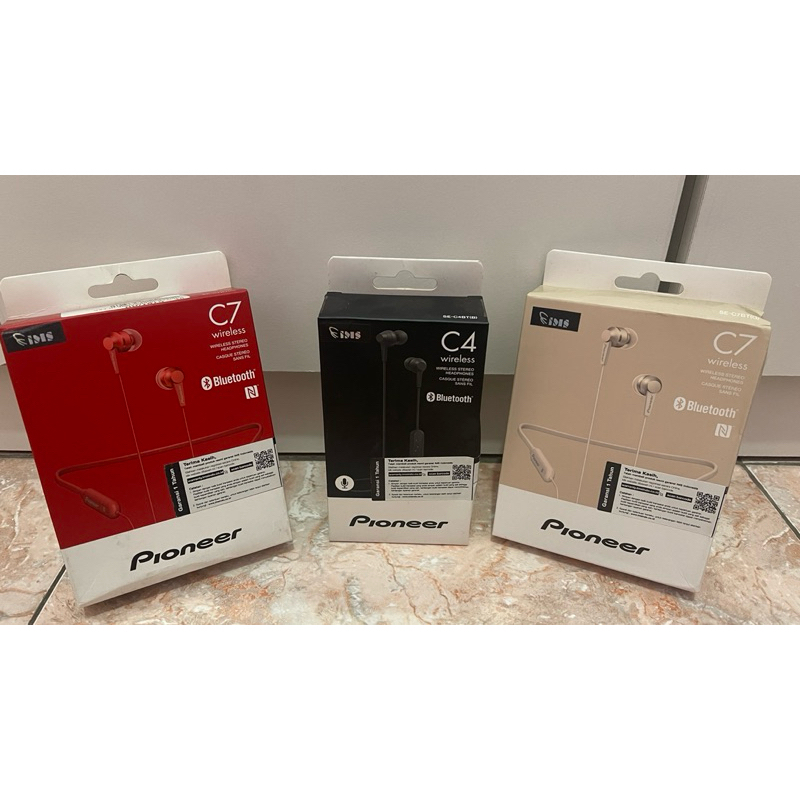 earbuds wireless stereo earphone Merk Pioneer SE C7BT dan SE C4BT