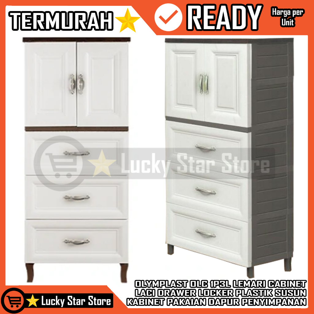 [Instan] LEMARI PLASTIK DENGAN LACI OLYMPLAST OLC 1P3L OLIMPLAST KABINET CABNINET DRAWER LOCKER LOKE