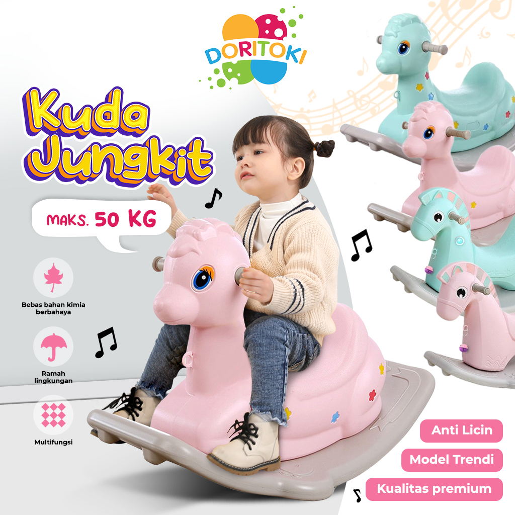 Doritoki SNI Mainan Rocking Horse Kuda Kudaan Edukasi Anak Mainan Anak Jungkat Jungkit