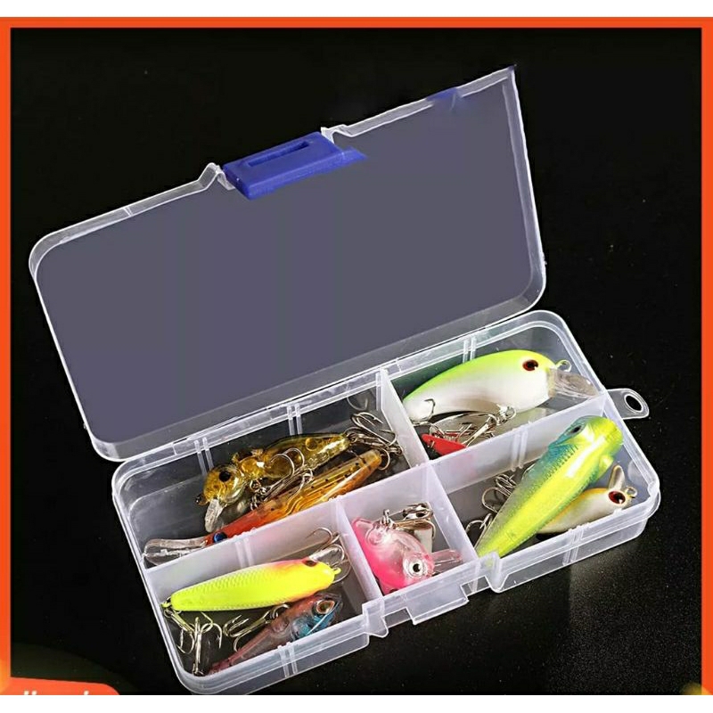 PAKET LENGKAP 10PCS UMPAN MANCING MINOW SPONS ULTRALIGHT PLUS BOX