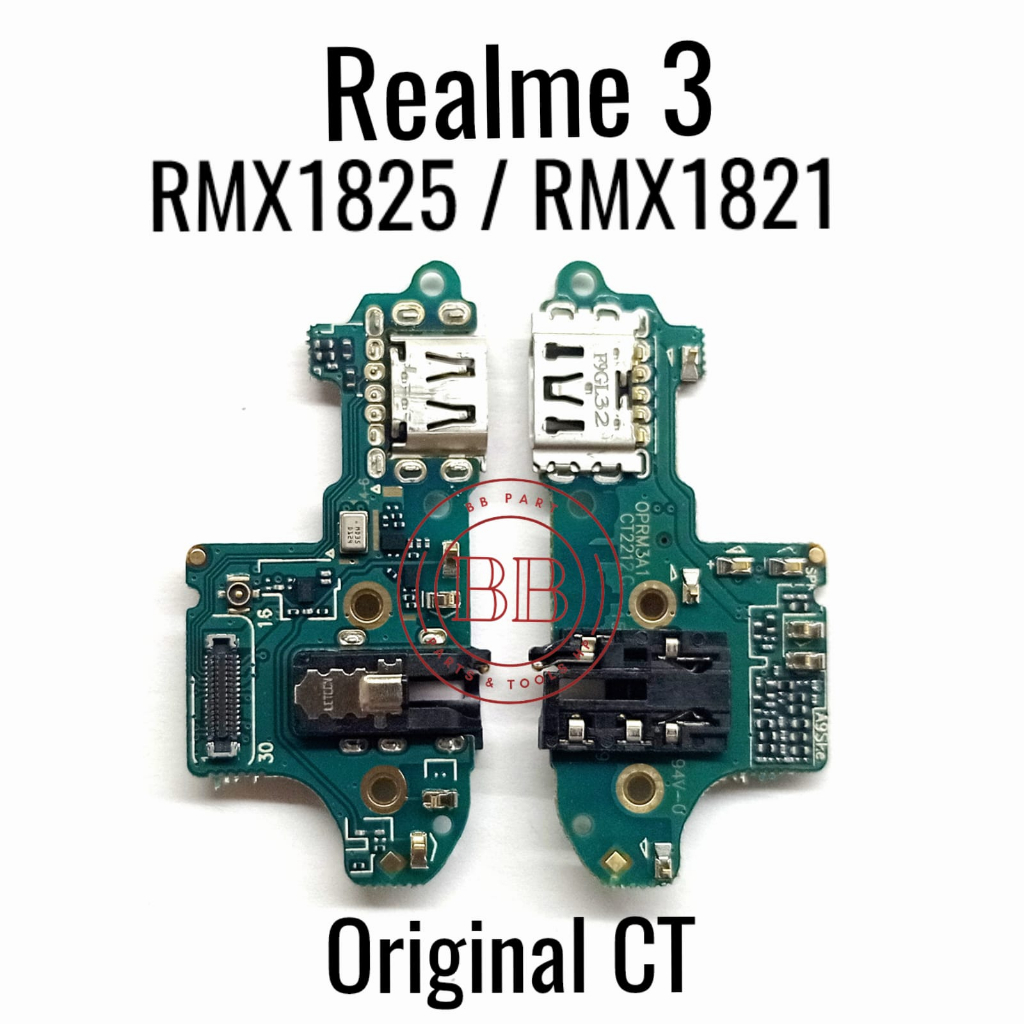 Original CT Ada IC - Papan Konektor Charger + Mic + Handsfree Realme 3 / RMX1825 / RMX1821 / 1821 - 