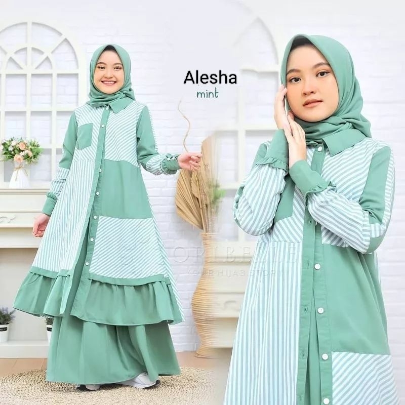 (NEW) ALESHA - BAJU GAMIS TUNIK ROK BAHAN MANGGO KATUN ADEM DRESS ANAK TANGGUNG REMAJA PEREMPUAN WAN