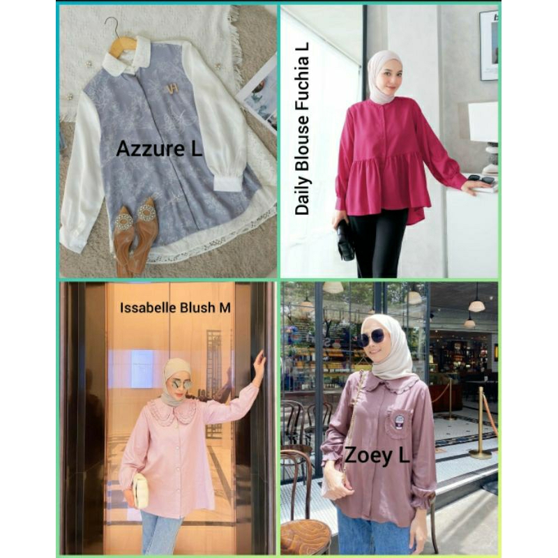 Preloved zoey blouse, tudejul shirt, issabelle blouse, daily blouse by Vanilla hijab