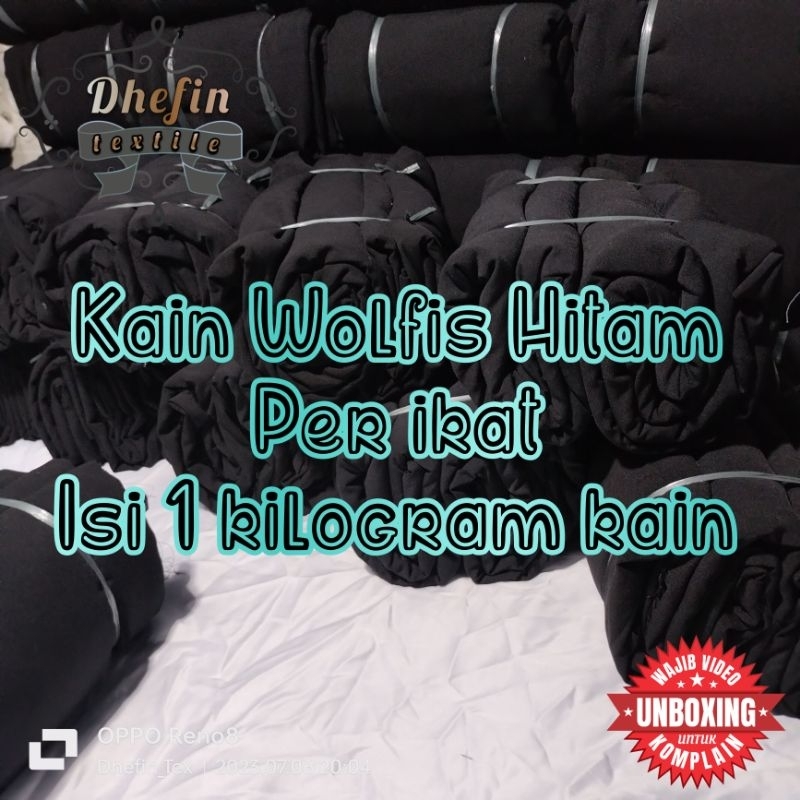kain Wolfis warna Hitam/per ikat isi 1 kilogram kain /kain kiloan murah