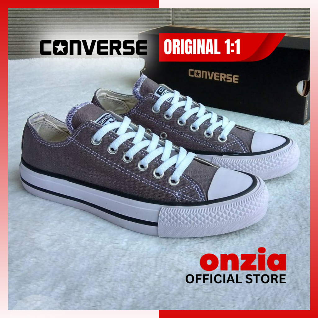 Converse All Star Classic Low Sepatu Pria Wanita Sneakers Casual dan Sekolah Original Warna Abu Grey