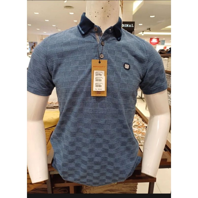 POLOSHIRT KAOS WANGKY WATCHOUT PRIA ORIGINAL NAVY PROMO