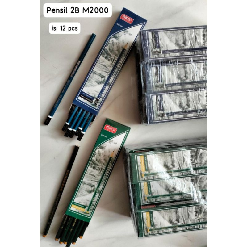 

1 BOX ISI 12 PCS PENSIL 2B M2000 PENCIL MURAH