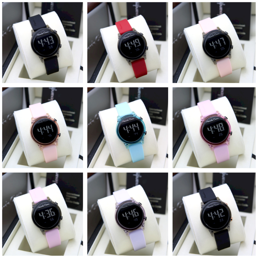 Jam Tangan Wanita AC Alexandre Christie 9368 Digital Original - Tali Karet