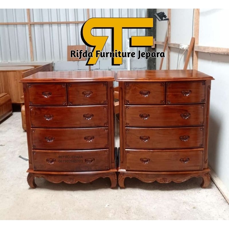 Nakas drawer jati kerang Termurah (nakas laci jati,nakas jati murah,drawer jati )