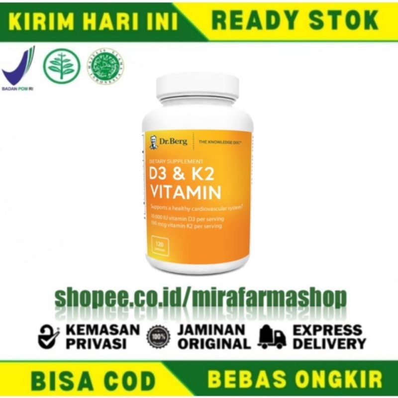 Dr. Berg Vitamin D3 & K2 120 Capsules (Original USA)