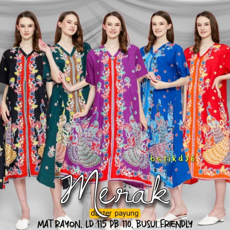 Baju tidur harian wanita ld 115 daster payung busui friendly rayon murah kekinian adem batik modern 
