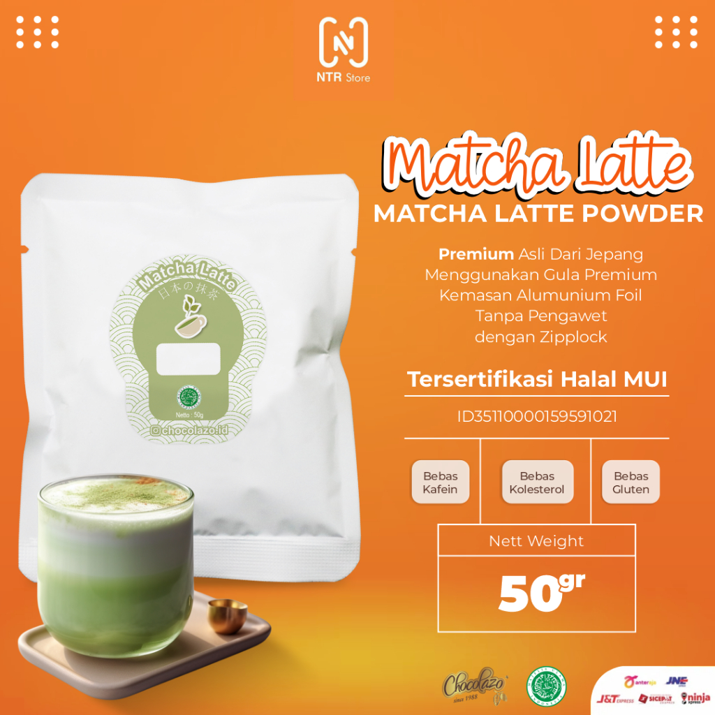 

Bubuk Minuman Matcha Latte Drink 50gr Tanpa Pengawet Pemanis BPOM Halal