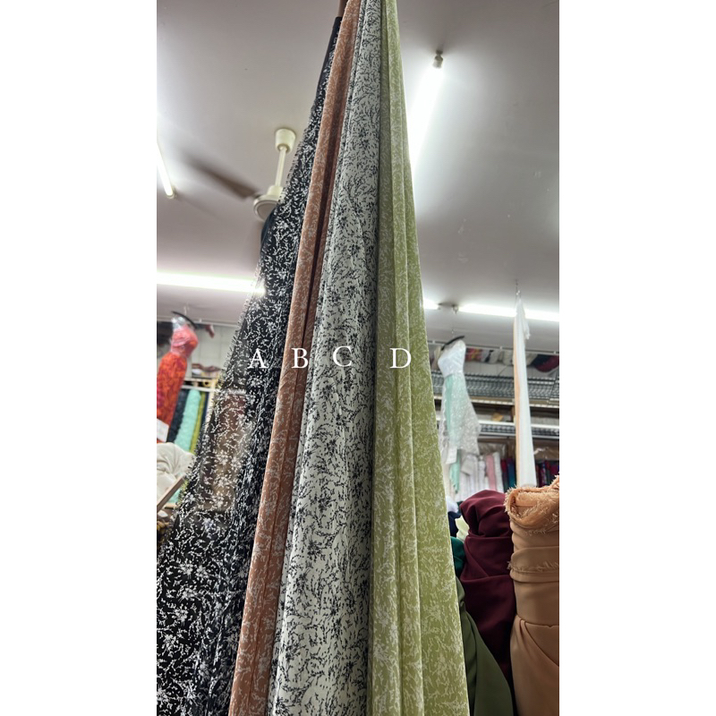 kain chiffon cerutty ceruti babydoll motif abstrak abstract meteran