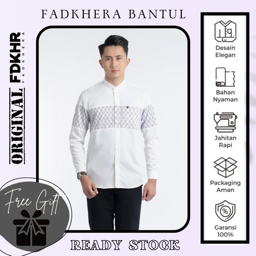 KOKO DEWASA MODERN FADKHERA OFFICIAL KHALIFI LENGAN PANJANG DAN PENDEK WHITE PUTIH