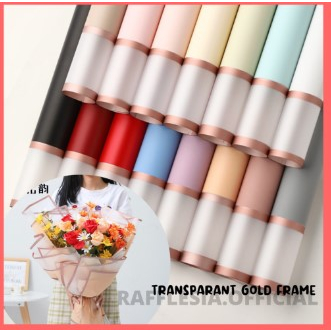 

Kertas Cellophane List Gold Frame Transparant Gold Kertas Buket Bunga Cellophane Florist Kertas Kado