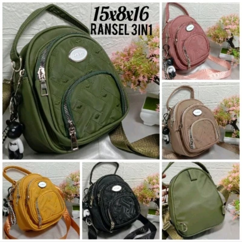 promo murah tas ransel cibao wanita mini 3 ini 1 res lengkung