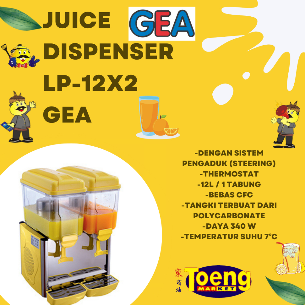 JUICE DISPENSER LP-12x2 GEA / JUS DISPENSER 2 TABUNG GETRA