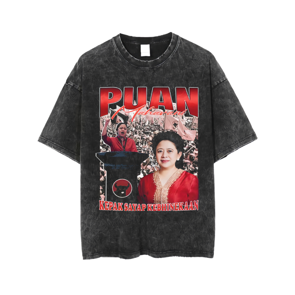 IRKR T-shirt Oversized Unisex Stone Wash "Puan Maharani" - | Streetwear I| Atasan Pria Wanita | Over