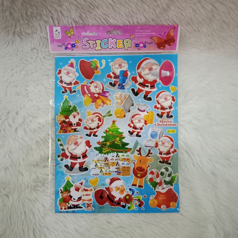 

Sticker natal Merry Christmas murah buku anak-anak/ mainan / gambar / stiker label