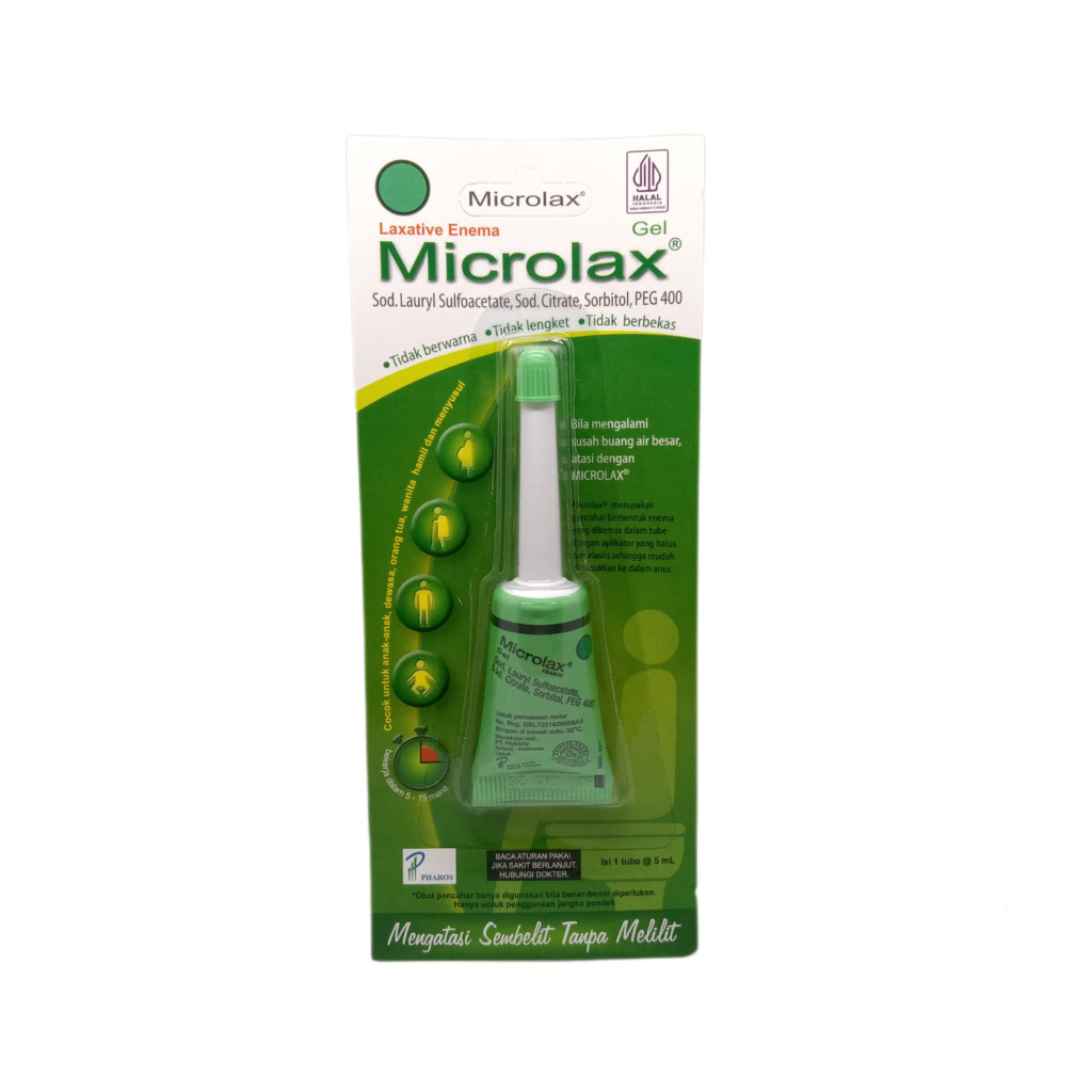 Microlax Gel 5 ml/ Mengatasi susah buang air besar/BAB (sembelit), khususnya diberikan pada penderit