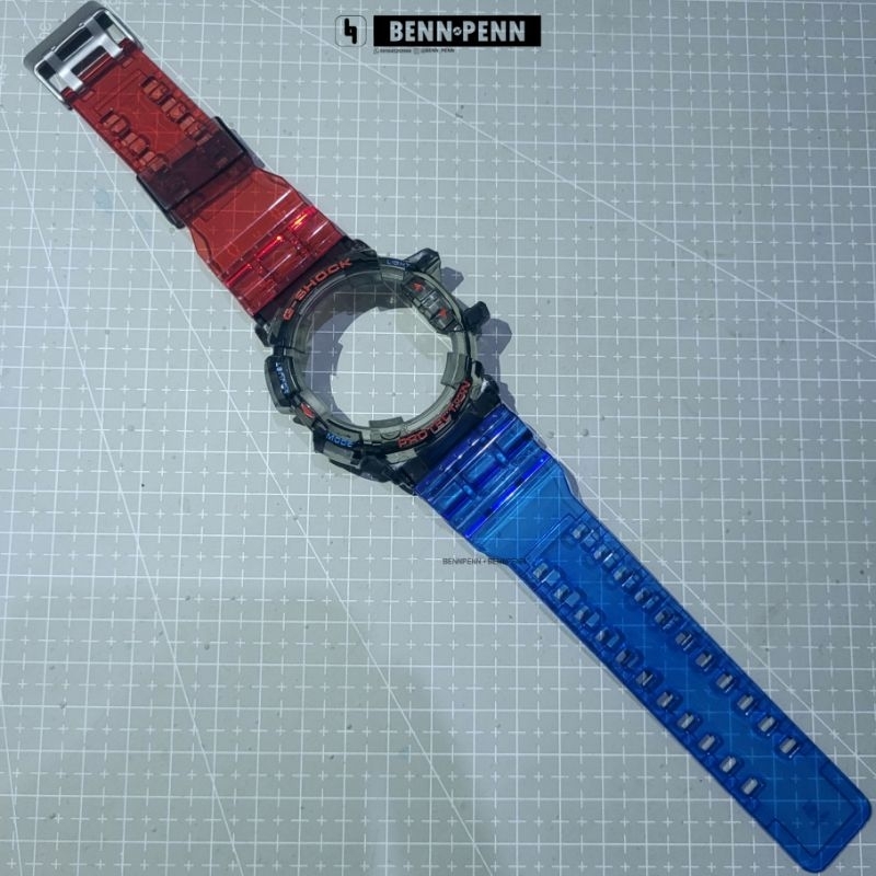 BNB GA 400 BEZEL STRAP JAM TANGAN CASIO G SHOCK RED SMOKE BLUE