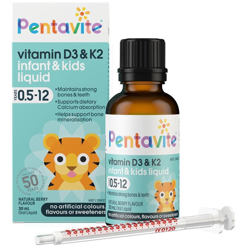 Pentavite Vitamin D3 + K2 Kids Liquid 30ml