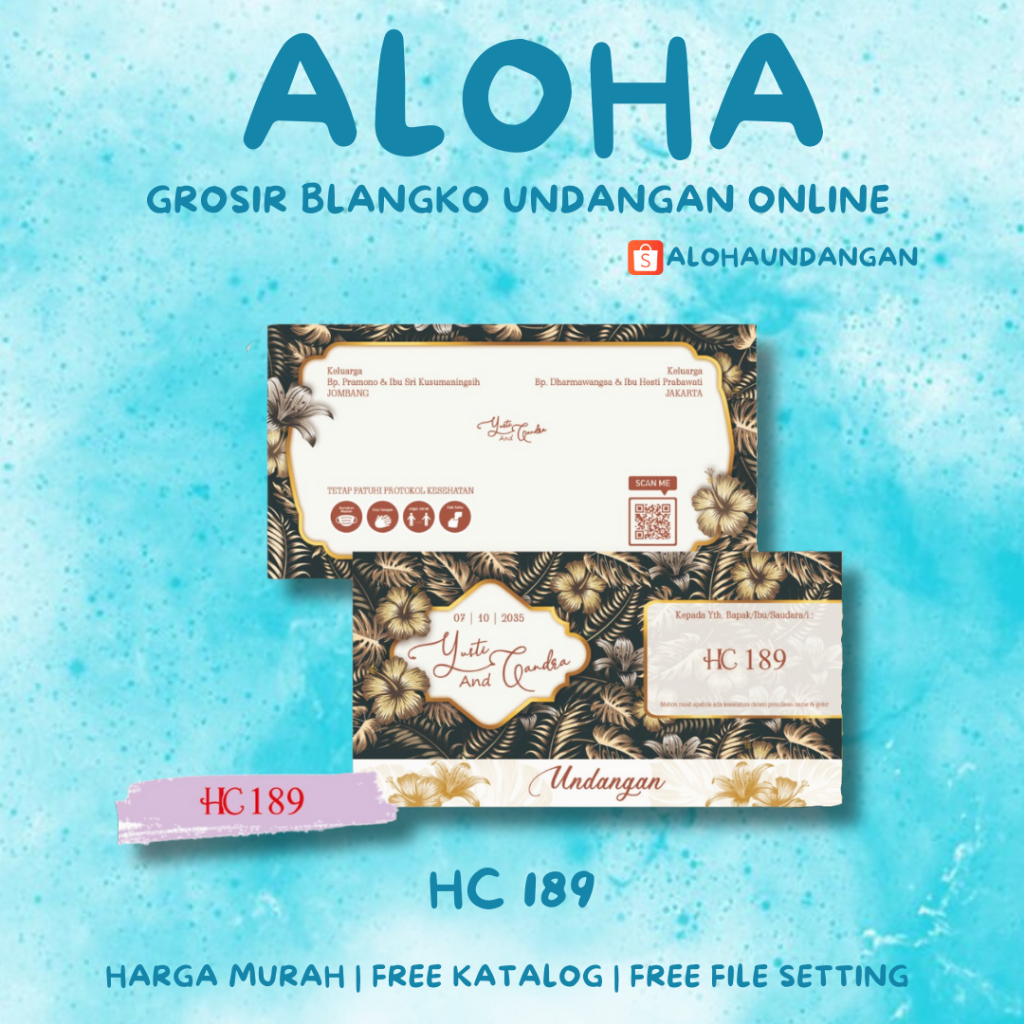 BLANGKO UNDANGAN NIKAH MURAH HC 189 | Aloha Undangan