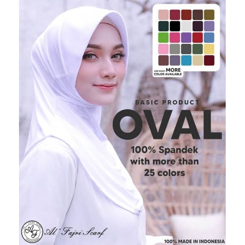 Jilbab AL FAJRI Scarf (ORI) Oval Ped Lebar / Jilbab Sekolah Spandek / Jilbab Daily Bahan Adem