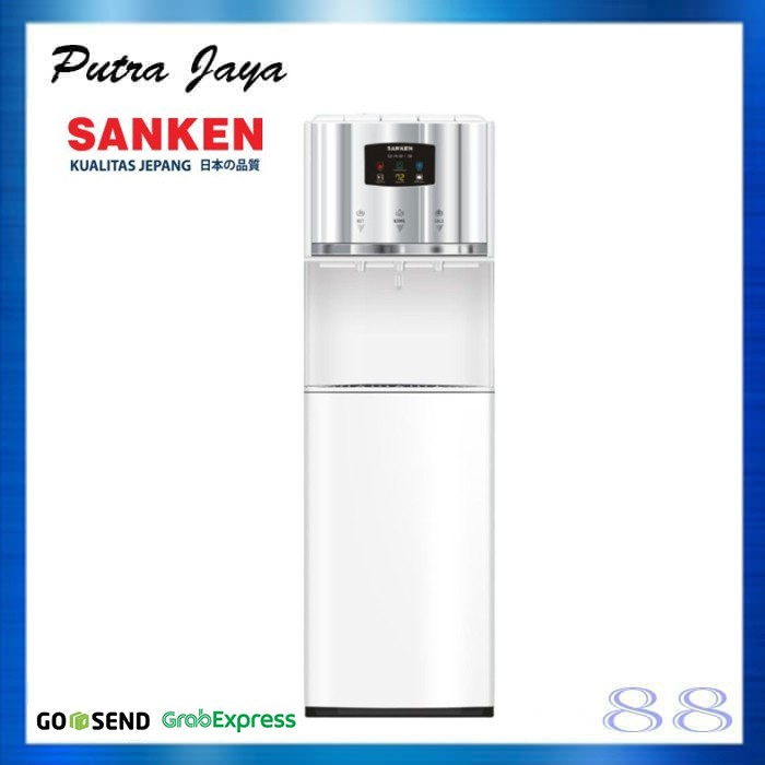Sanken Dispenser Galon Bawah HWD-L130SS-WH Oasis Stainless Steel