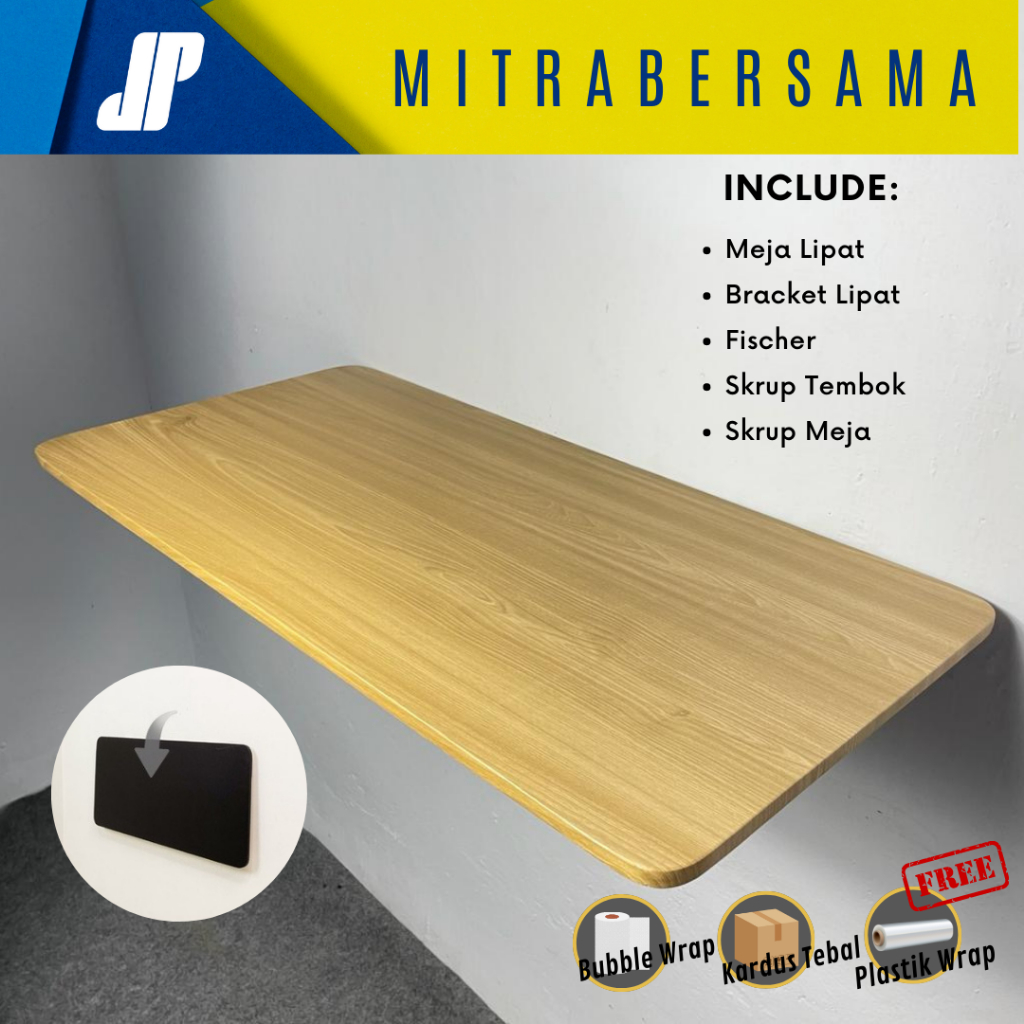 1 SET MEJA LIPAT DINDING 80 X 40 / MEJA KOMPUTER HEMAT RUANG / MEJA BELAJAR PORTABLE / MEJA BACA / M