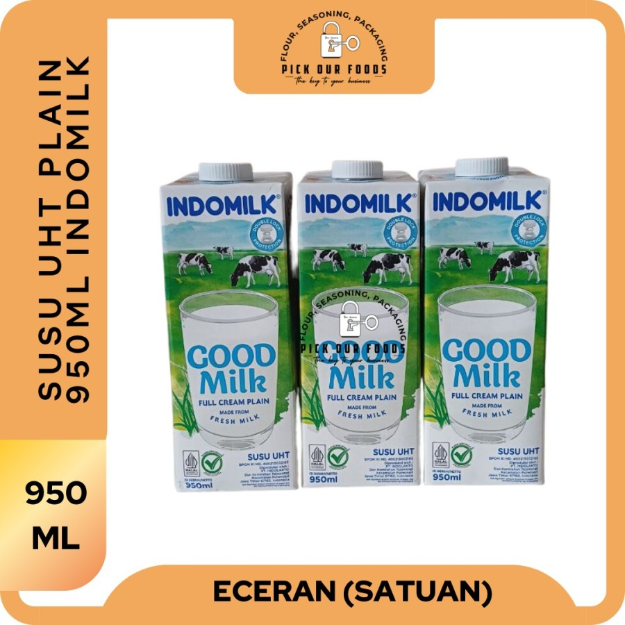 

Indomilk Susu UHT 950ml Plain | Indomilk UHT Plain 950ml Susu