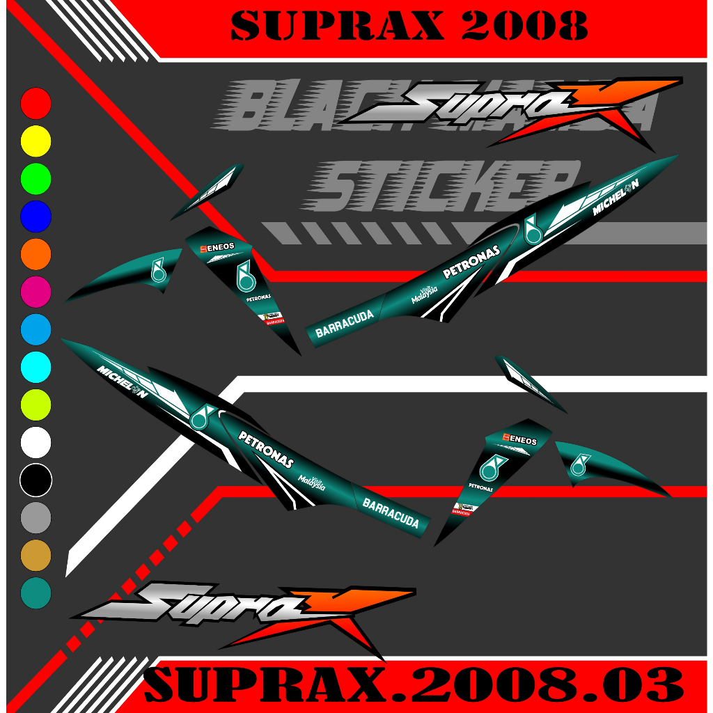 STRIPING SUPRA X 125 2008 STIKER SUPRA X 125 STICKER LIS LIST SUPRA X 125 2008 CODE 03