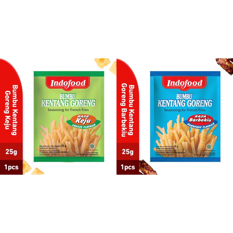 

Bumbu kentang goreng Indofood Keju Barbeque Jagung Bakar